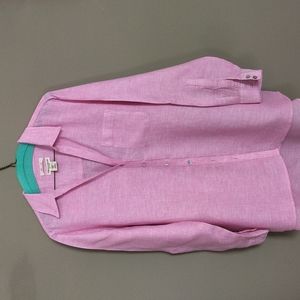 Christian Siriano linen blouse shirt M pink